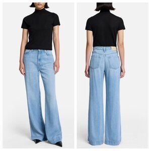 7 for All Mankind Tailorless Modern Dojo Wide Leg Jeans Denim Lustre